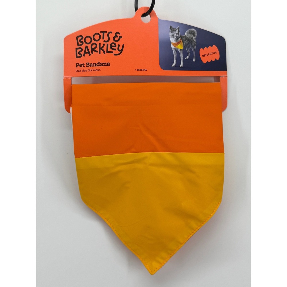 Boots & Barkley Reflective Pet Bandana Orange Yellow Colorblock OSFM